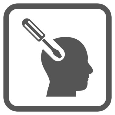 Beyin aracı vektör simgesi bir çerçeve içinde