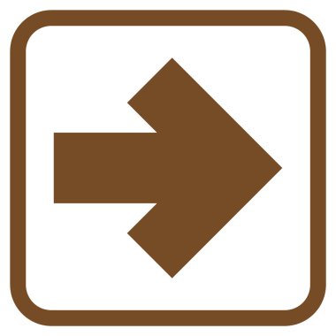 Ok sağ vektör simgesi bir çerçeve içinde