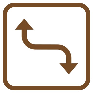 Bend ok vektör simgesi bir çerçeve içinde karşısında