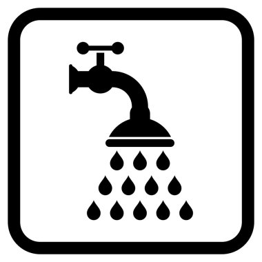 Duş musluk vektör simgesi bir çerçeve içinde