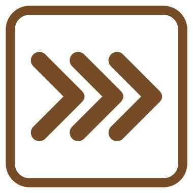 Ok ucu doğru vektör simgesi bir çerçeve içinde üçlü