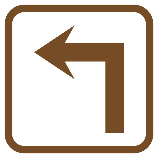 Virar ícone do vetor esquerdo em um quadro — Vetor de Stock