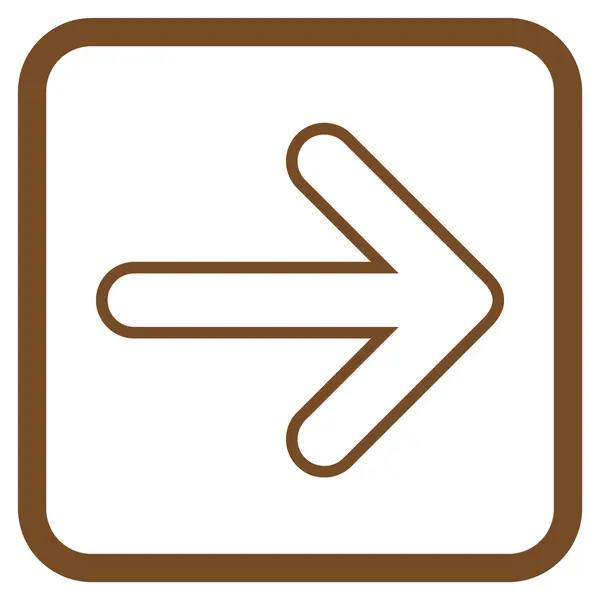 Flecha redondeada derecha Vector icono en un marco — Archivo Imágenes Vectoriales