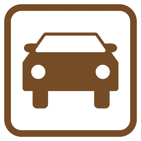 Icono del vector del coche en un marco — Vector de stock