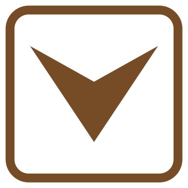 Vektör simgesi bir çerçeve içinde aşağı ok ucu