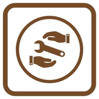 Hizmet vektör simgesi bir çerçeve içinde