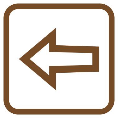 Ok sol vektör simgesi bir çerçeve içinde