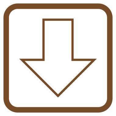 Vektör simgesi bir çerçeve içinde aşağı ok