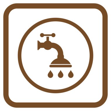 Duş musluk vektör simgesi bir çerçeve içinde