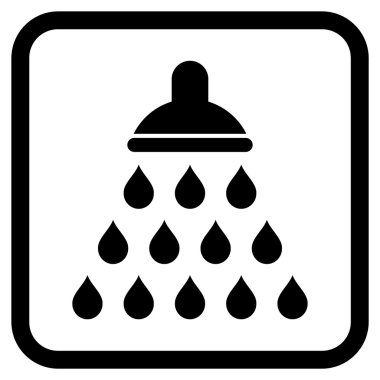Duş vektör simgesi bir çerçeve içinde