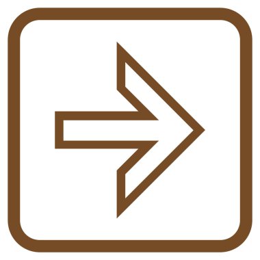 Ok sağ vektör simgesi bir çerçeve içinde