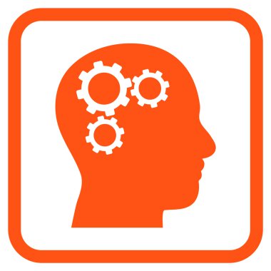 Beyin Gears vektör simgesi bir çerçeve içinde