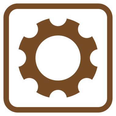 Dişli vektör simgesi bir çerçeve içinde