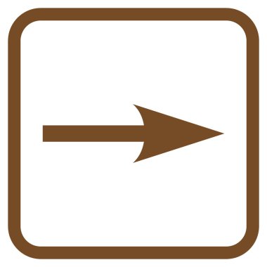 Keskin ok doğru vektör simgesi bir çerçeve içinde