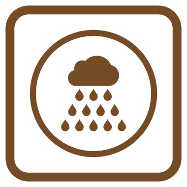 Yağmur bulutu vektör simgesi bir çerçeve içinde