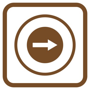 Sağ ok vektör simgesi bir çerçeve içinde yuvarlak