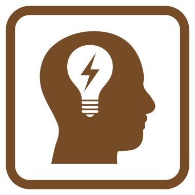 Kafası ampul vektör simgesi bir çerçeve içinde