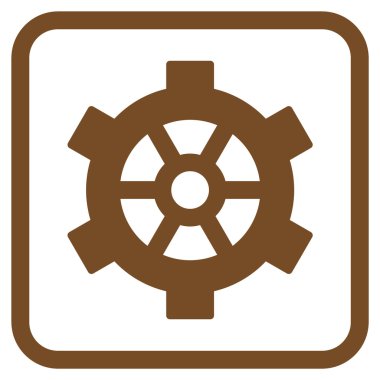 Dişli vektör simgesi bir çerçeve içinde