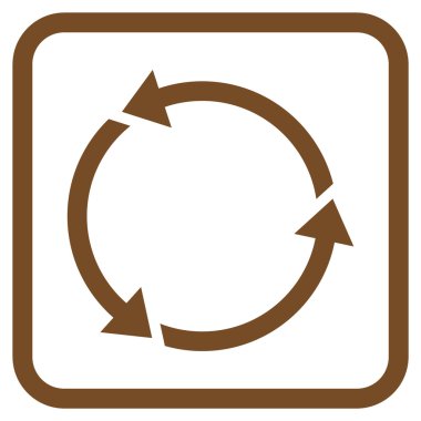 Geri dönüşüm vektör simgesi bir çerçeve içinde