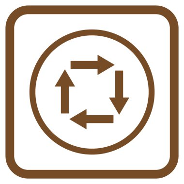 Dolaşım oklar bir çerçeve içinde simge vektör