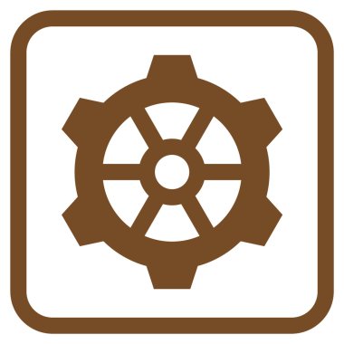 Dişli vektör simgesi bir çerçeve içinde