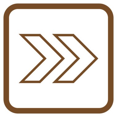 Üst karakter doğru vektör simgesi bir çerçeve içinde