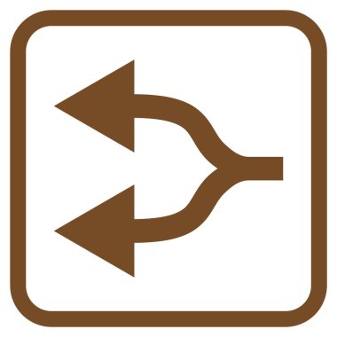 Split oklar sol vektör simgesi bir çerçeve içinde