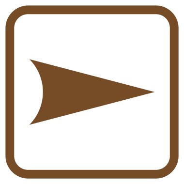 Ok ucu doğru vektör simgesi bir çerçeve içinde