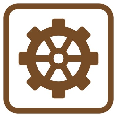 Dişli vektör simgesi bir çerçeve içinde