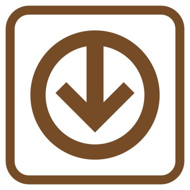 Vektör simgesi bir çerçeve içinde aşağı yön