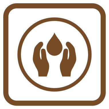 Su bakım vektör simgesi bir çerçeve içinde