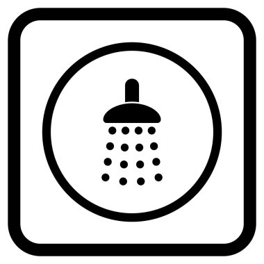 Duş vektör simgesi bir çerçeve içinde