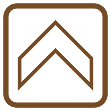 Vektör simgesi bir çerçeve içinde yukarı ok ucu