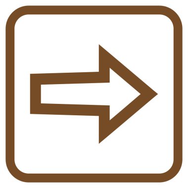 Ok sağ vektör simgesi bir çerçeve içinde