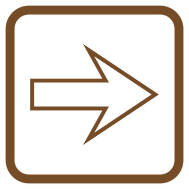 Ok sağ vektör simgesi bir çerçeve içinde