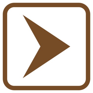 Ok ucu doğru vektör simgesi bir çerçeve içinde