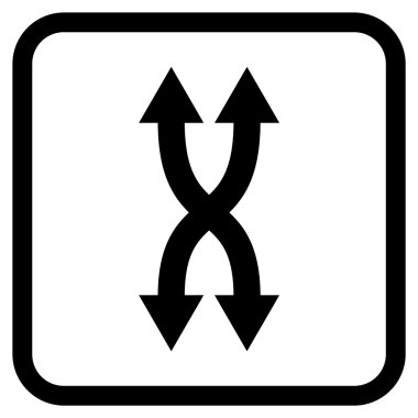 Shuffle okları dikey vektör simgesi bir çerçeve içinde