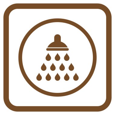 Duş vektör simgesi bir çerçeve içinde