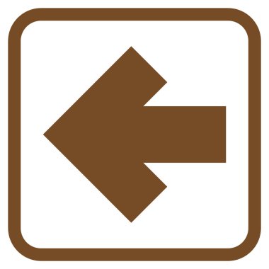 Ok sol vektör simgesi bir çerçeve içinde