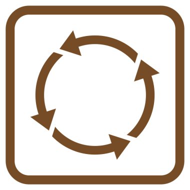 Geri dönüşüm vektör simgesi bir çerçeve içinde