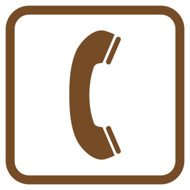 Telefon alıcı vektör simgesi bir çerçeve içinde