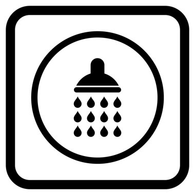 Duş vektör simgesi bir çerçeve içinde