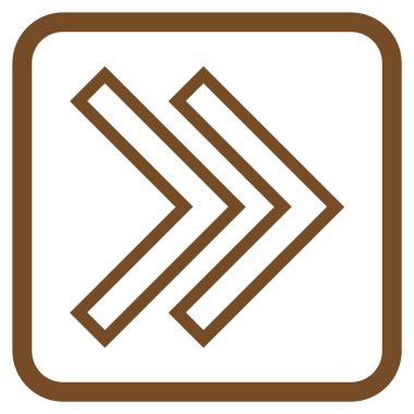 Üst karakter doğru vektör simgesi bir çerçeve içinde