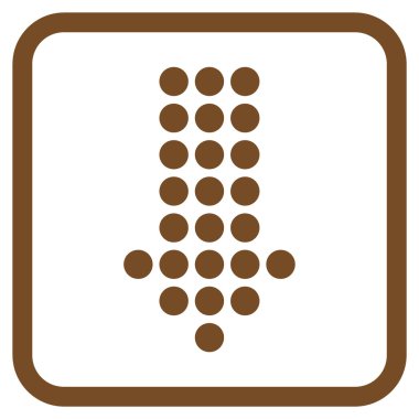 Vektör simgesi bir çerçeve içinde aşağı noktalı ok