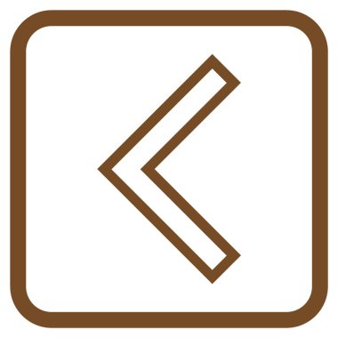 Ok ucu sol vektör simgesi bir çerçeve içinde