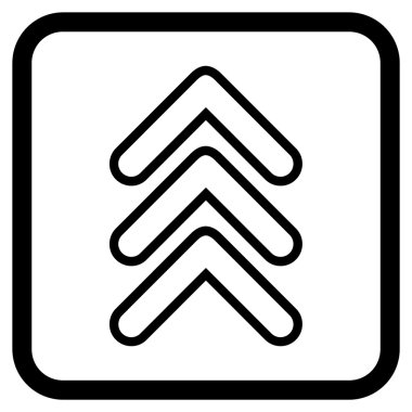 İşaretçi yukarı vektör simgesi bir çerçeve içinde üçlü