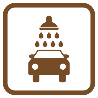 Oto yıkama vektör simgesi bir çerçeve içinde