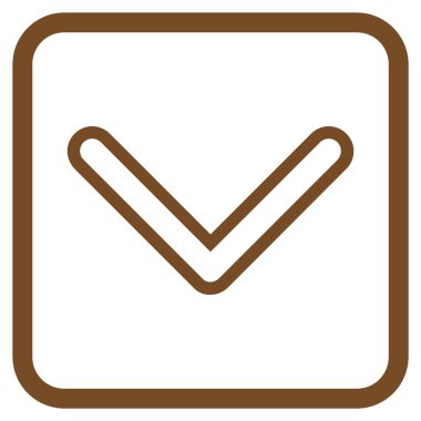 Vektör simgesi bir çerçeve içinde aşağı ok ucu