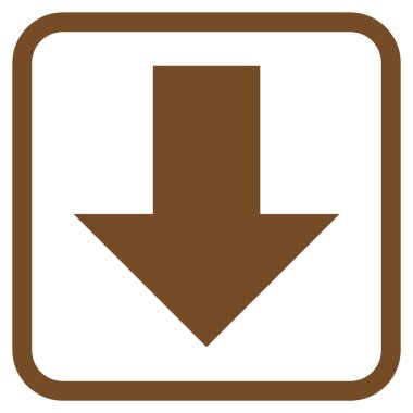 Vektör simgesi bir çerçeve içinde aşağı ok