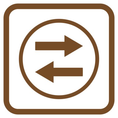 Yatay Çevir ok simge bir çerçeve içinde vektör